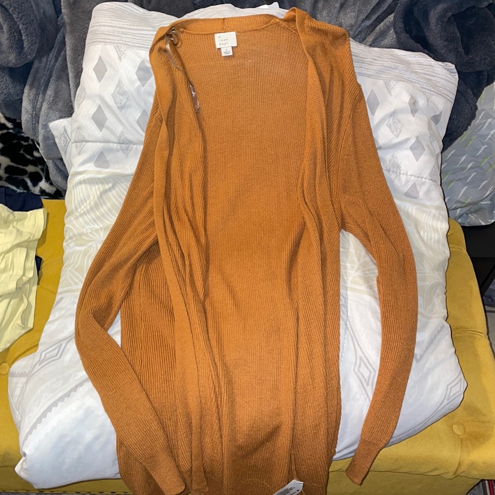 Long mustard yellow cardigan